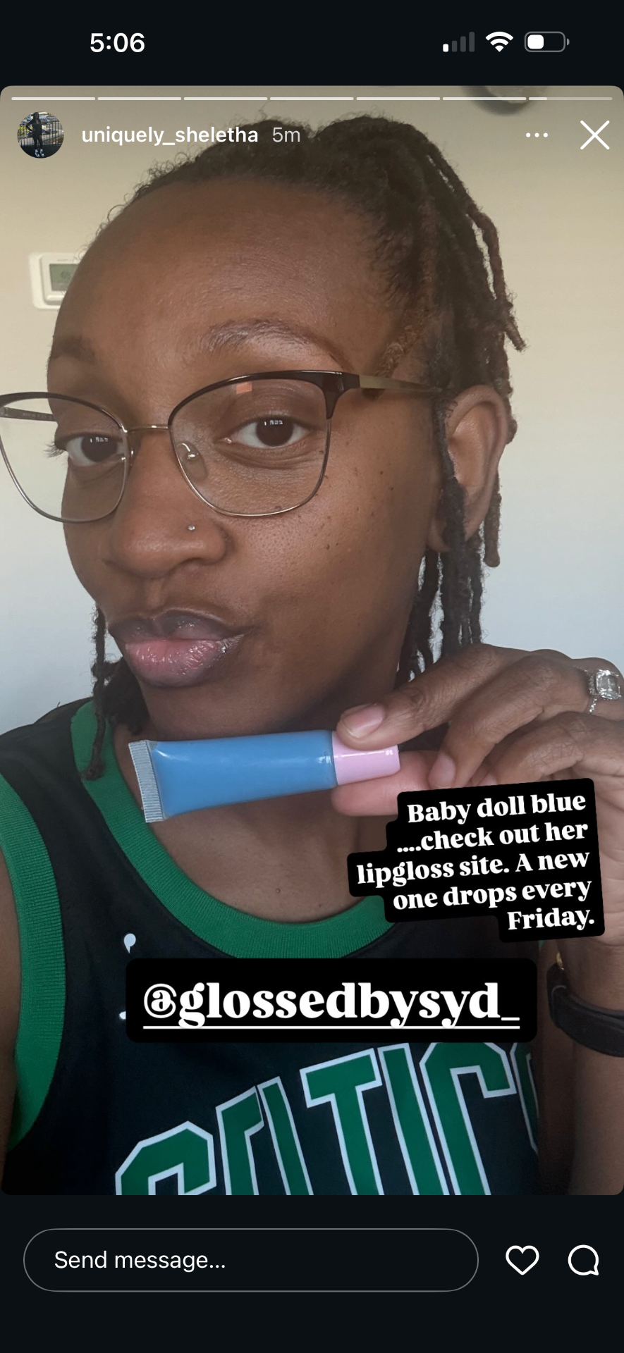 @uniquely_sheletha wearing Glossed by Syd